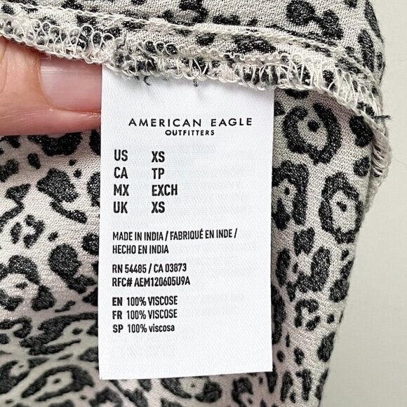 American Eagle Women's Mini Skirt XS High Waisted Leopard Print Ruffled Hem Tan - Picture 5 of 8